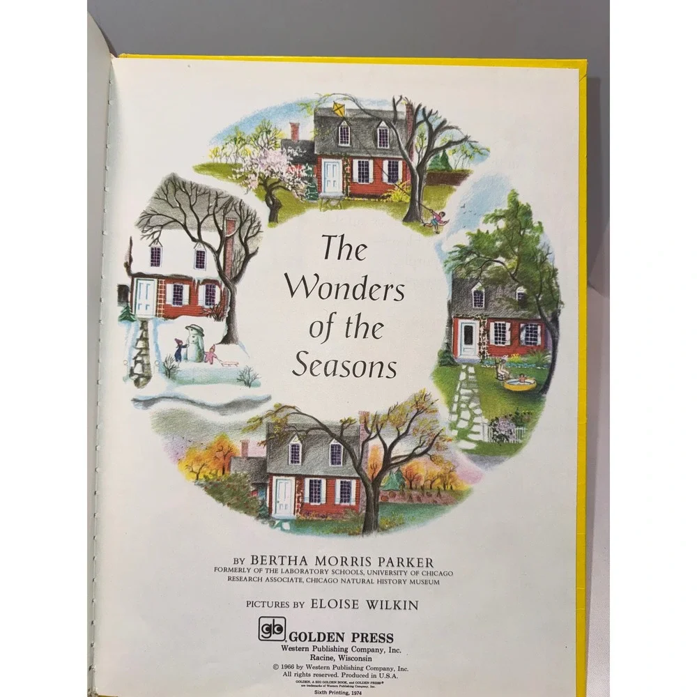 Vintage 1974 The Wonders of the Seasons Big Golden Book Eloise Wilkin Hardcover